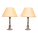 Laura Ashley pair Colum nickel table lamps