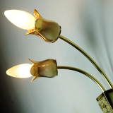 Mid century 2-light ceramic and brass sconce 1950s