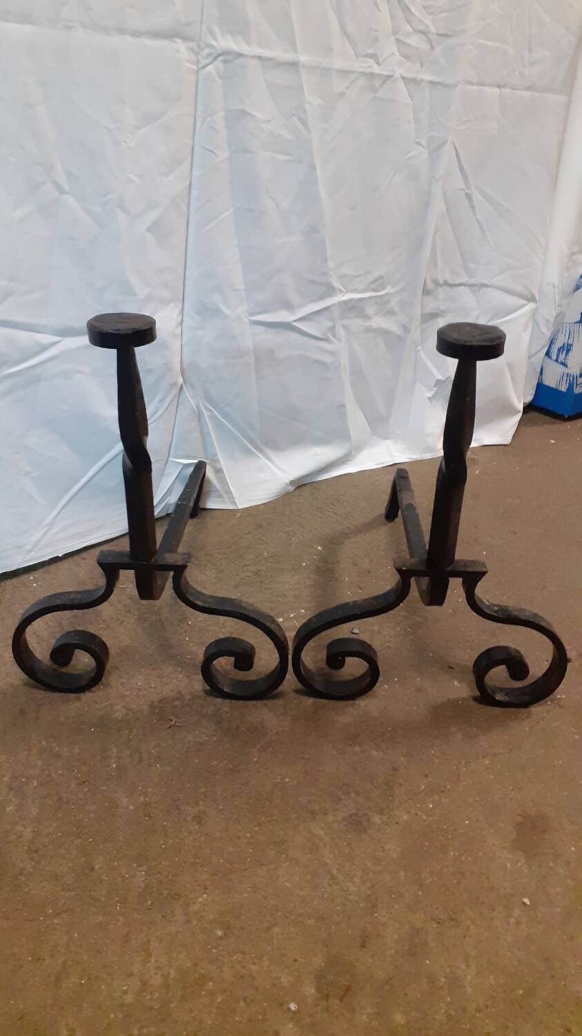 Wrought iron andiron