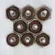 Set of 8 brown ceramic wall lamps, 1970s