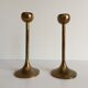 Pair of Scandinavian candlesticks in solid brass