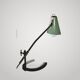 Industrial workshop desk lamp in green sheet metal Biny Jumo Disderot 1950