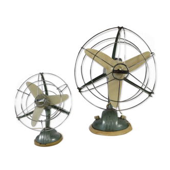 Deux ventilateurs vintage en métal peint made in Italy Marelli