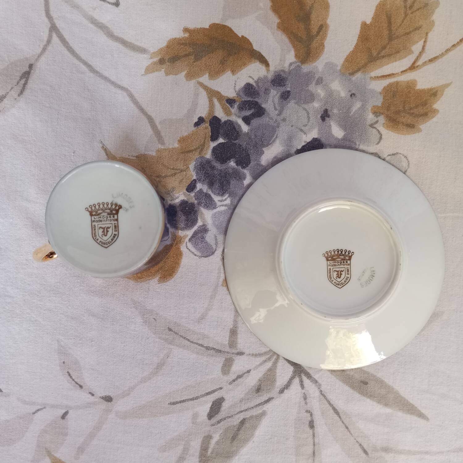 Limoges gold cups and saucers