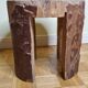 Brutalist solid wood coffee table carved from a room in a plane tree trunk