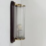 Vintage wall light in wood, glass and brass, France, 1980.