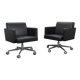 Pair of leather swivel armchairs by Poltrona Frau, Italy, 1990s
