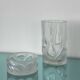Decorative Organic Glass Vases, set of two engraved sculptural pieces, vintage