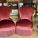 Pair of velvet armchairs