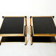 Pair of Italian coffee tables Alberto Smania bamboo brass 1970