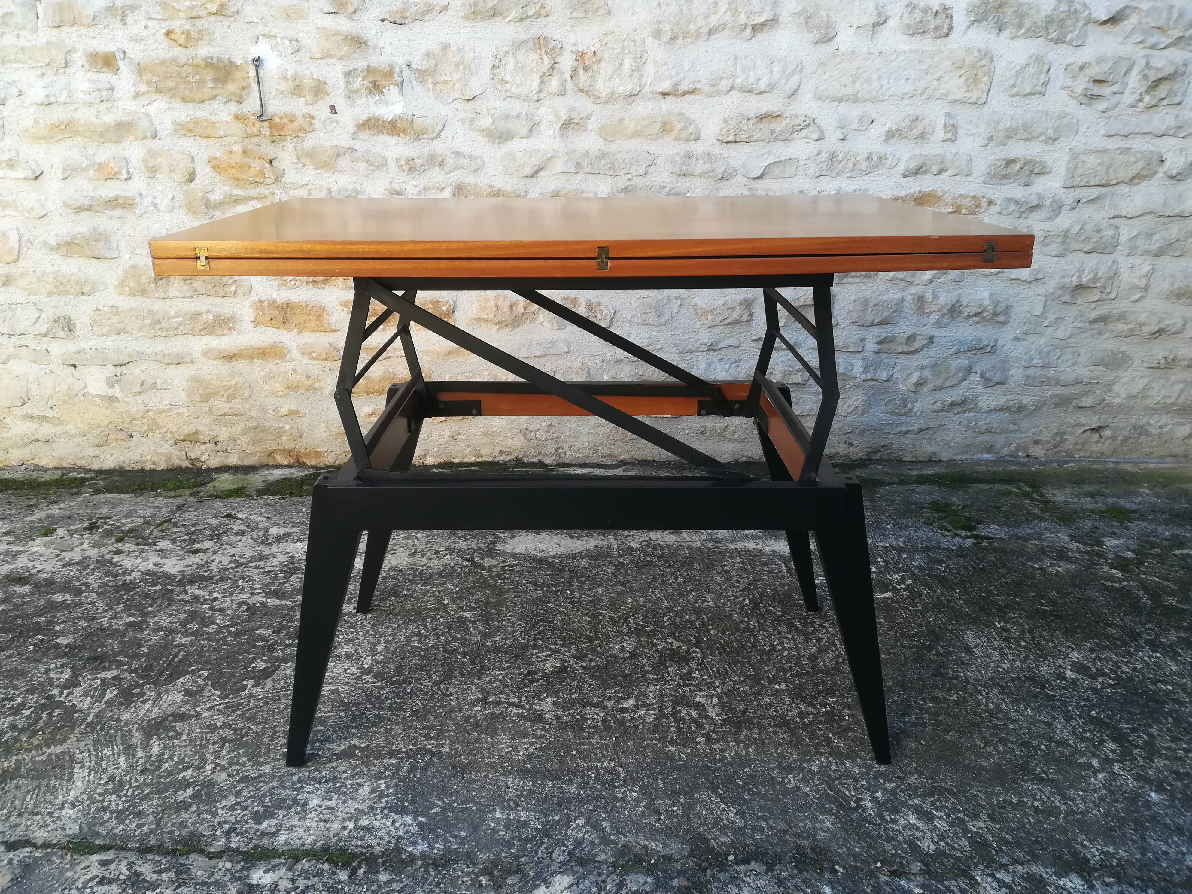 Modular teak coffee table Albert Ducrot