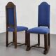 Set of 8 wooden and fabric chairs