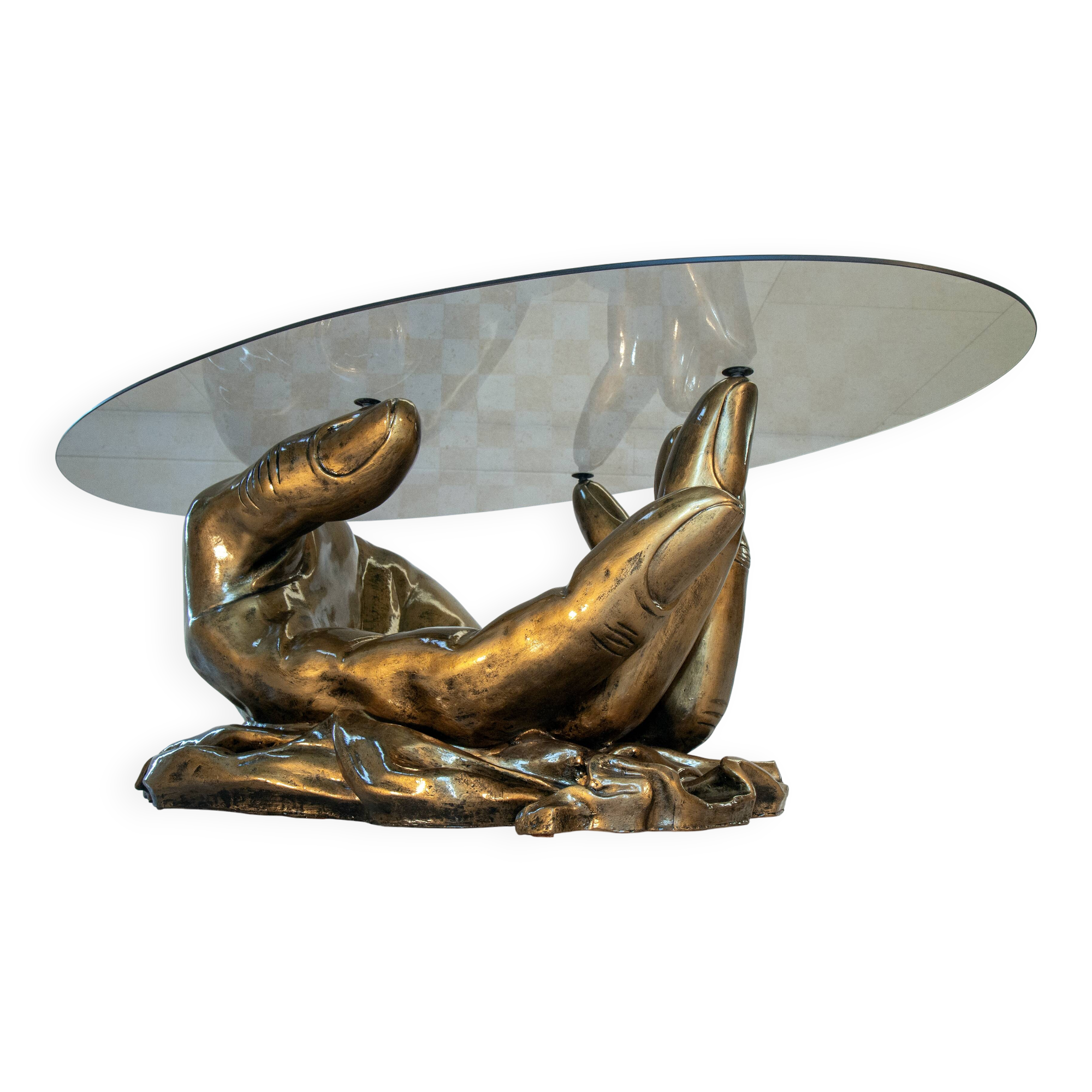 Coffee table, Hollywood Regency, 1980