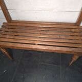 Solid oak workbench with slats signed by Edmond Magrez.