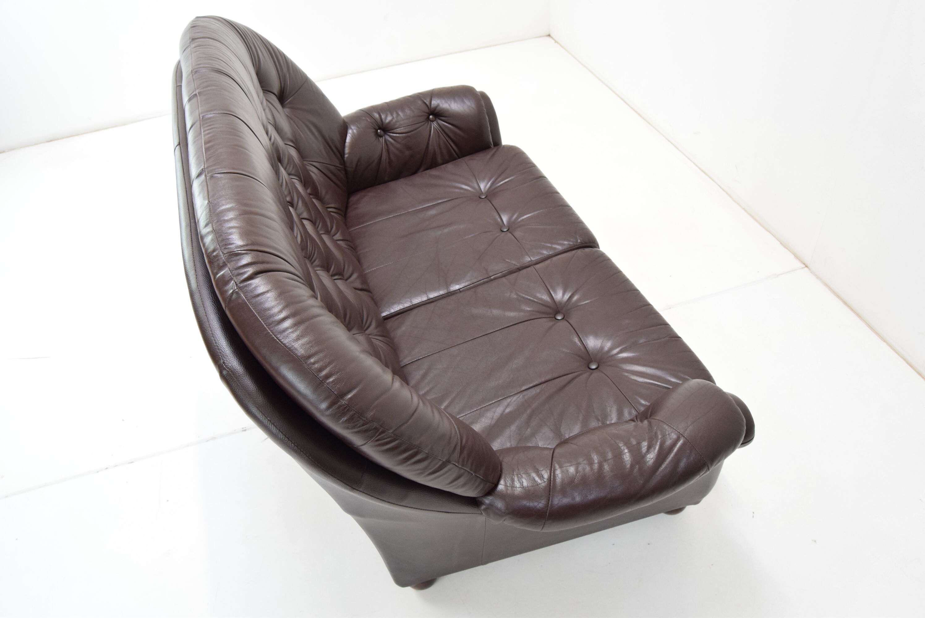 Mid-century Leatherette Two Seat Sofa,1990's.