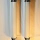 Art Deco glass and chrome tiered bathroom sconces