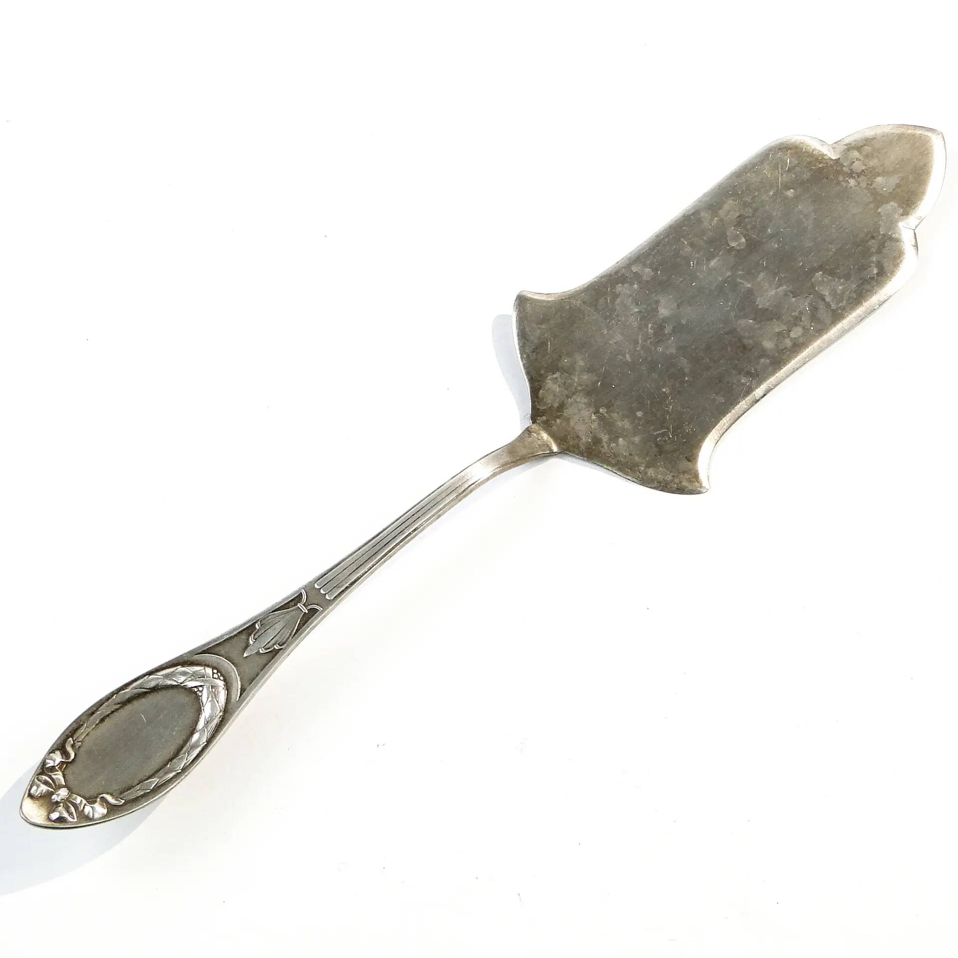 Cake server, Art Nouveau, silver-plated brass, Argentor, Hungary, early 20th century