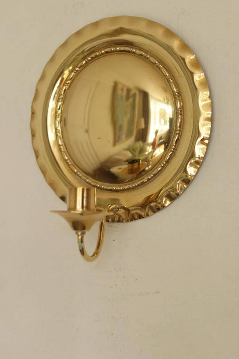 Pair of Swedish Mid-Century Brass Wall Sconces