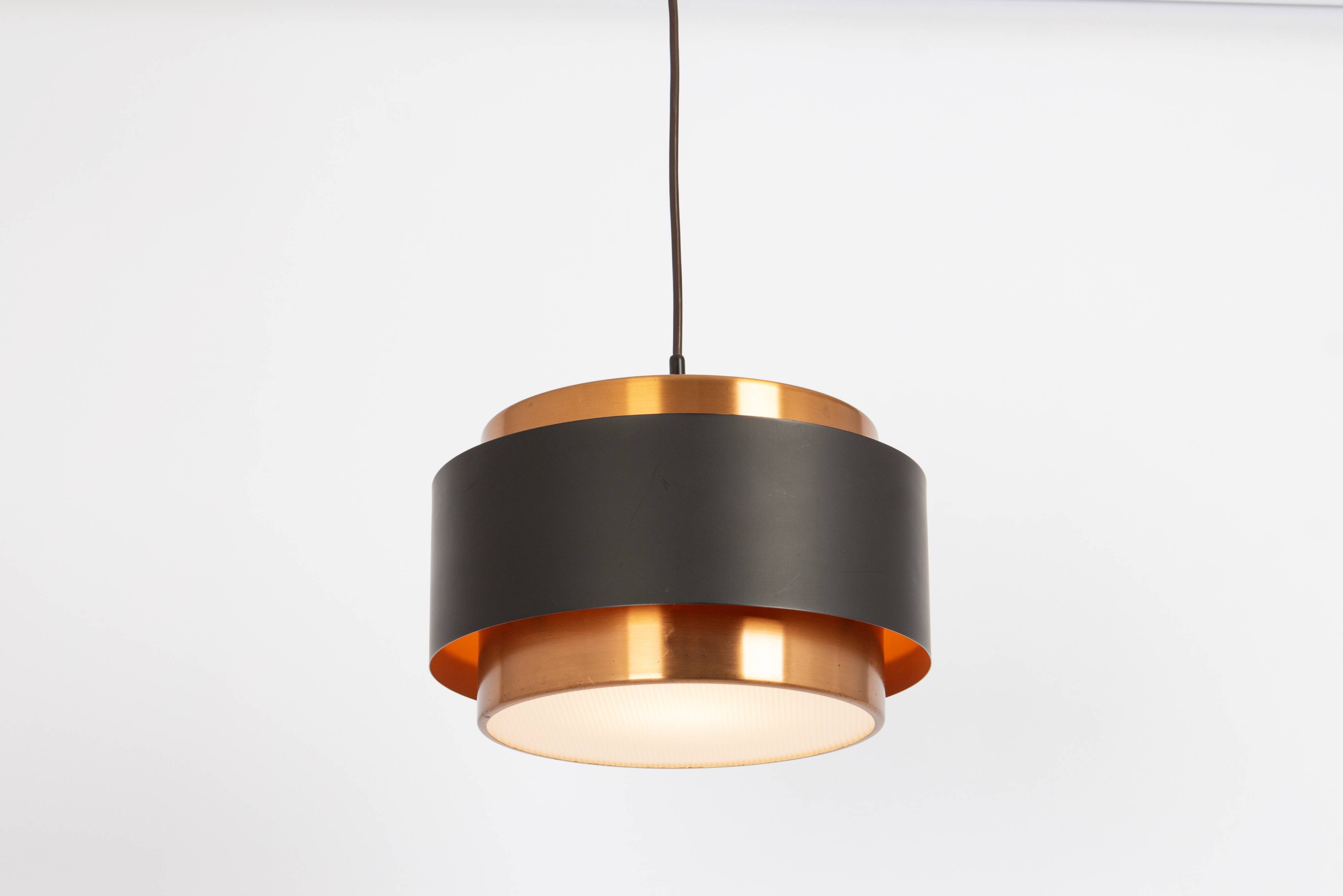 Jo Hammerborg copper Pendant Light - Juno -, for Fog & Morup, 1960s