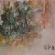 Gilbert Pastor: Snowy summit behind a hill, original signed watercolor