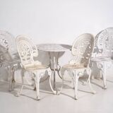 Art Nouveau garden table and chairs set (circa 1950). 5-piece set