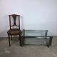 Table basse en aluminium chromé brossé vintage 1970