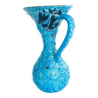 Art Ceramic Fat Lava Decanter Carafe Vase from MCM, Italy 1960s