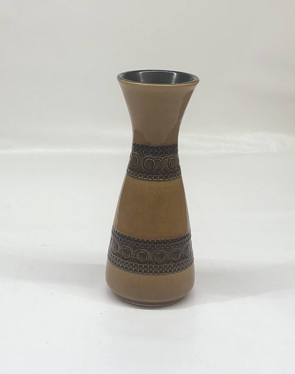 West Germany mustard diabolo vase