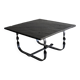 Table basse en métal forgé et pierre noire | Style brutaliste | France | Années 1970