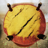 Pink fringed velvet heater