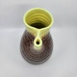 Pichet Pottery from Accolay in glazed ceramic, Brown and Yellow, France 1970.
