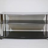 True vintage roll phono chest of drawers sideboard glass shelf 80s