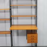 1970s Italian Teak Shelves Unit With Desk