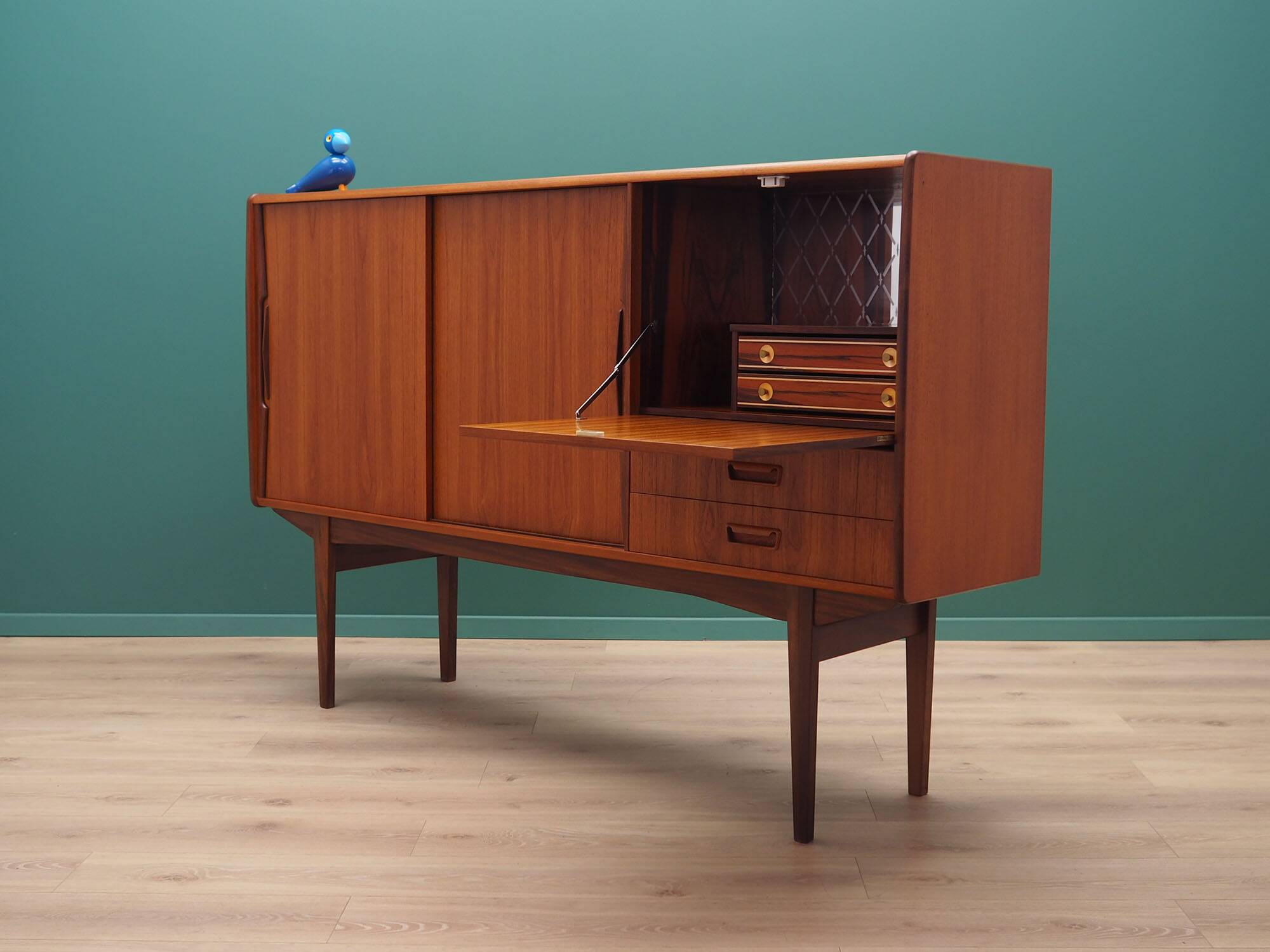 Teak highboard, Danish design, 1960s, production: Denmark