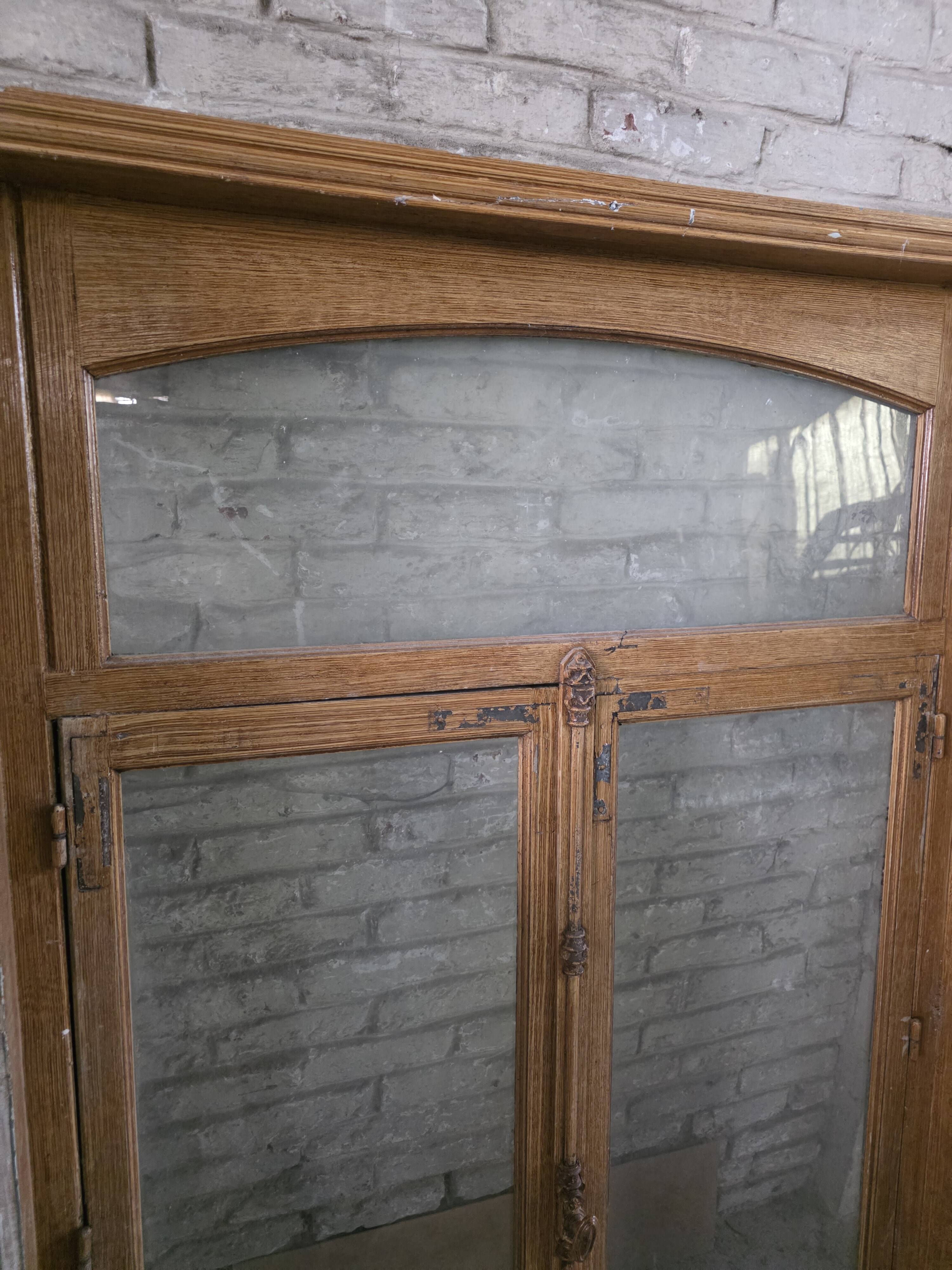 Pair of solid oak windows from the early 20th century.