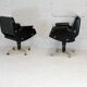 Pair of swivel armchairs, imitation leather and steel, Italy, circa 1960.