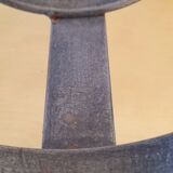 Brutalist Steel Magazine Rack by J. Adnet, 1950.