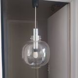 vintage 1970 Limburg bubble glass and chrome pendant light