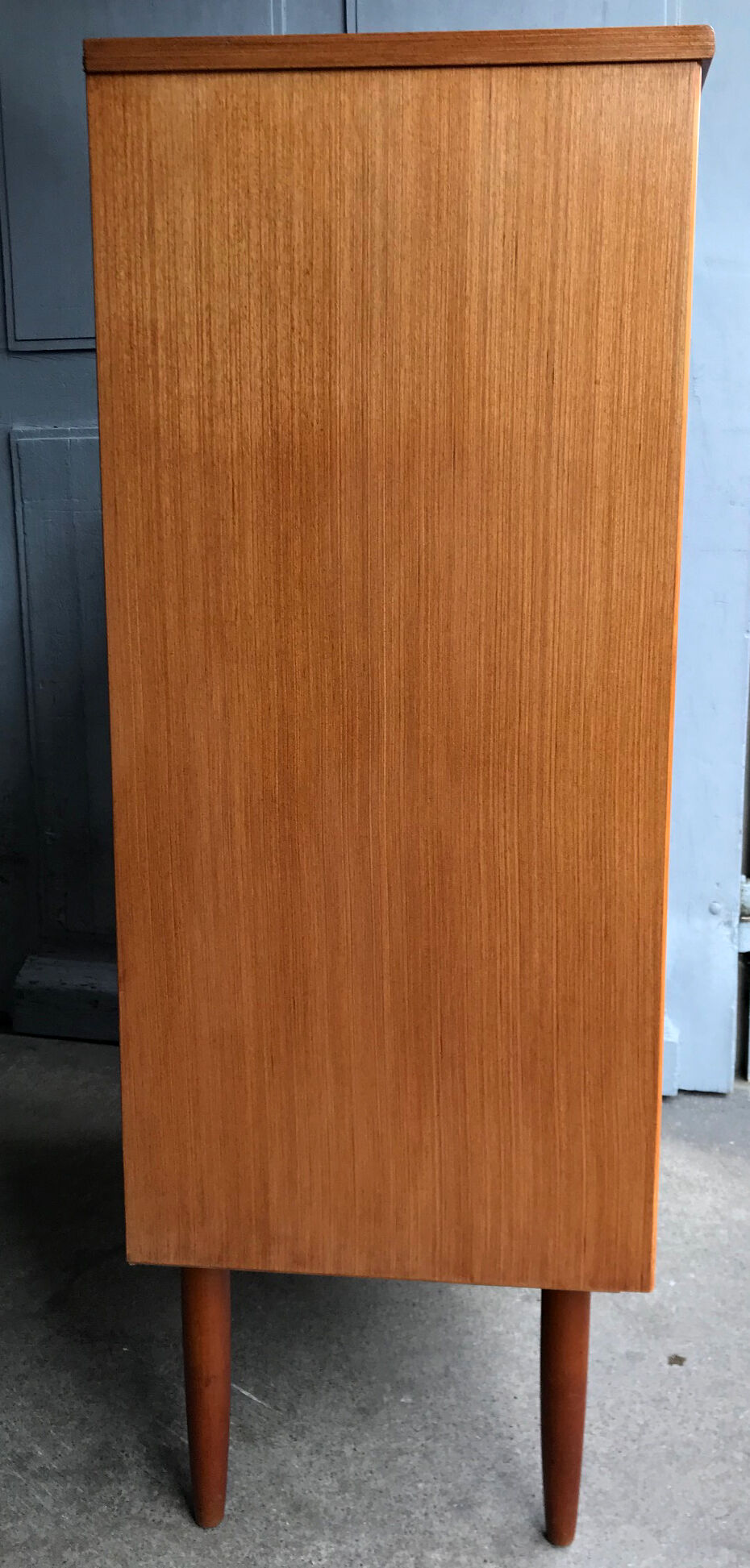 Tall teak chest of drawers from the 1960s