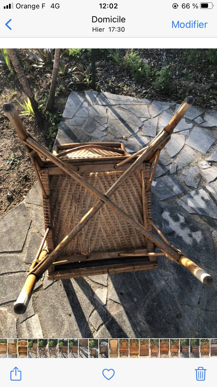 Pair of rattan chairs 60s