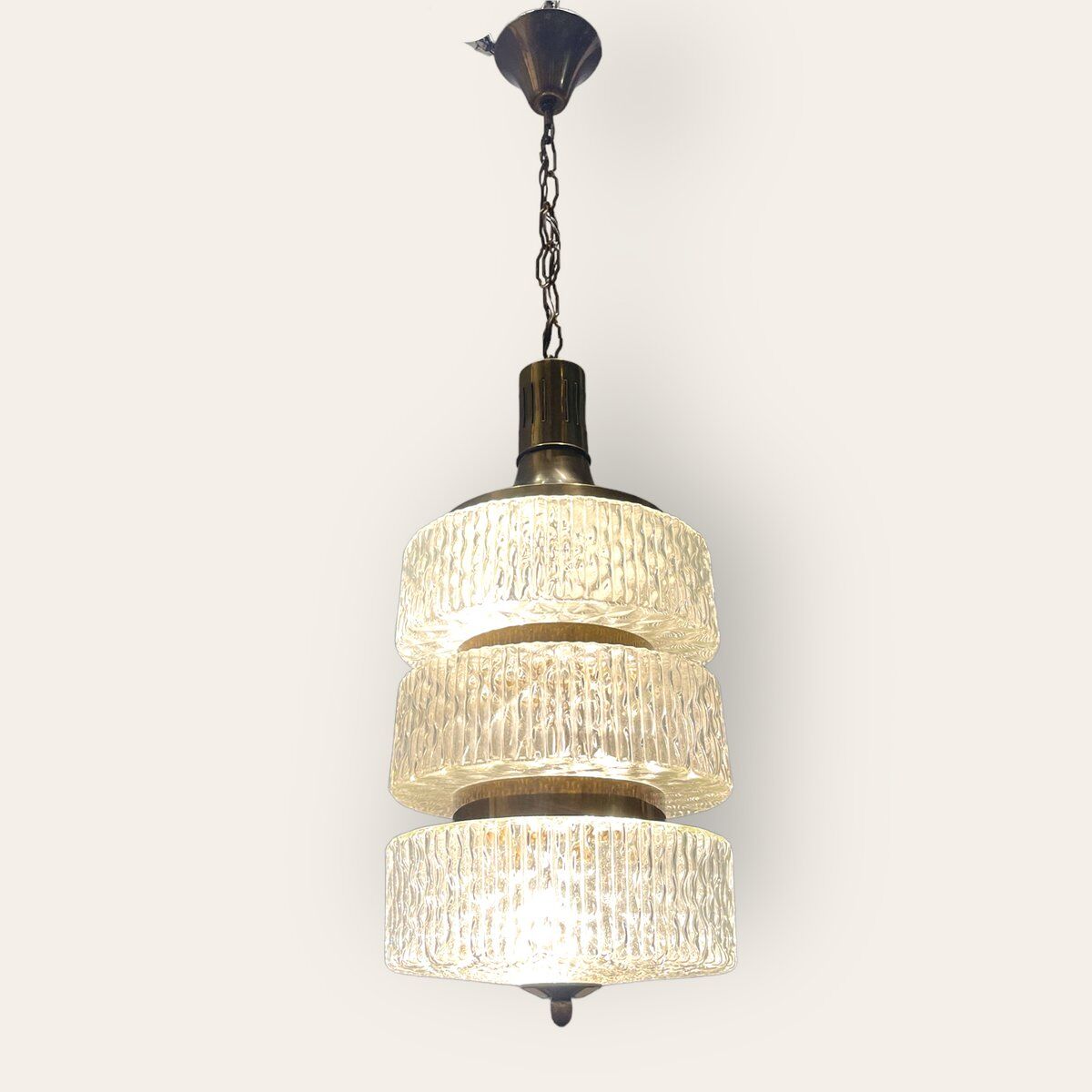 Mid-century crystal light pendant, 1970s