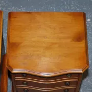Georgian Style Yew Wood Bedside Tables, Set of 2