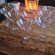 Chiseled crystal champagne glasses