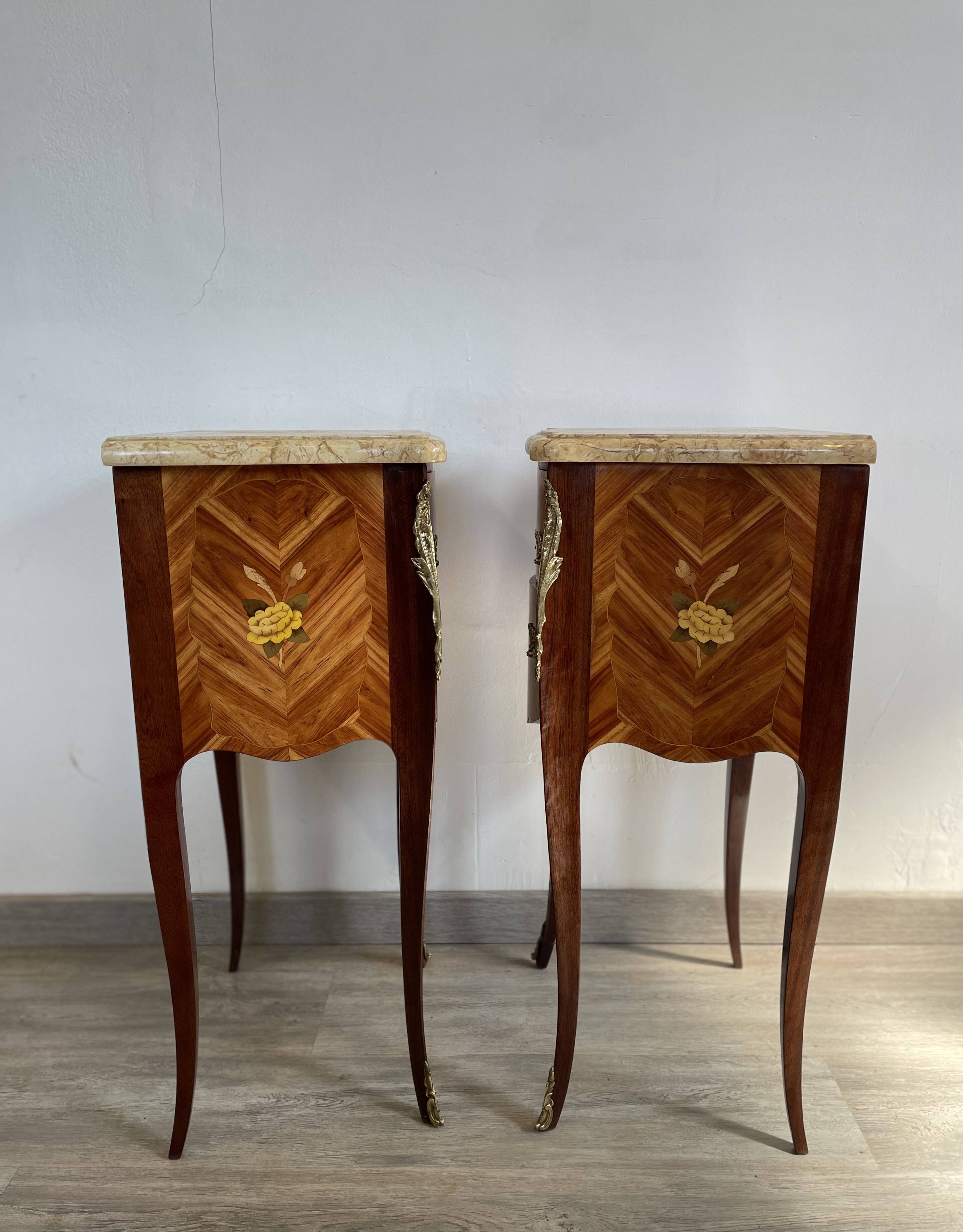 Louis XV style bedside tables