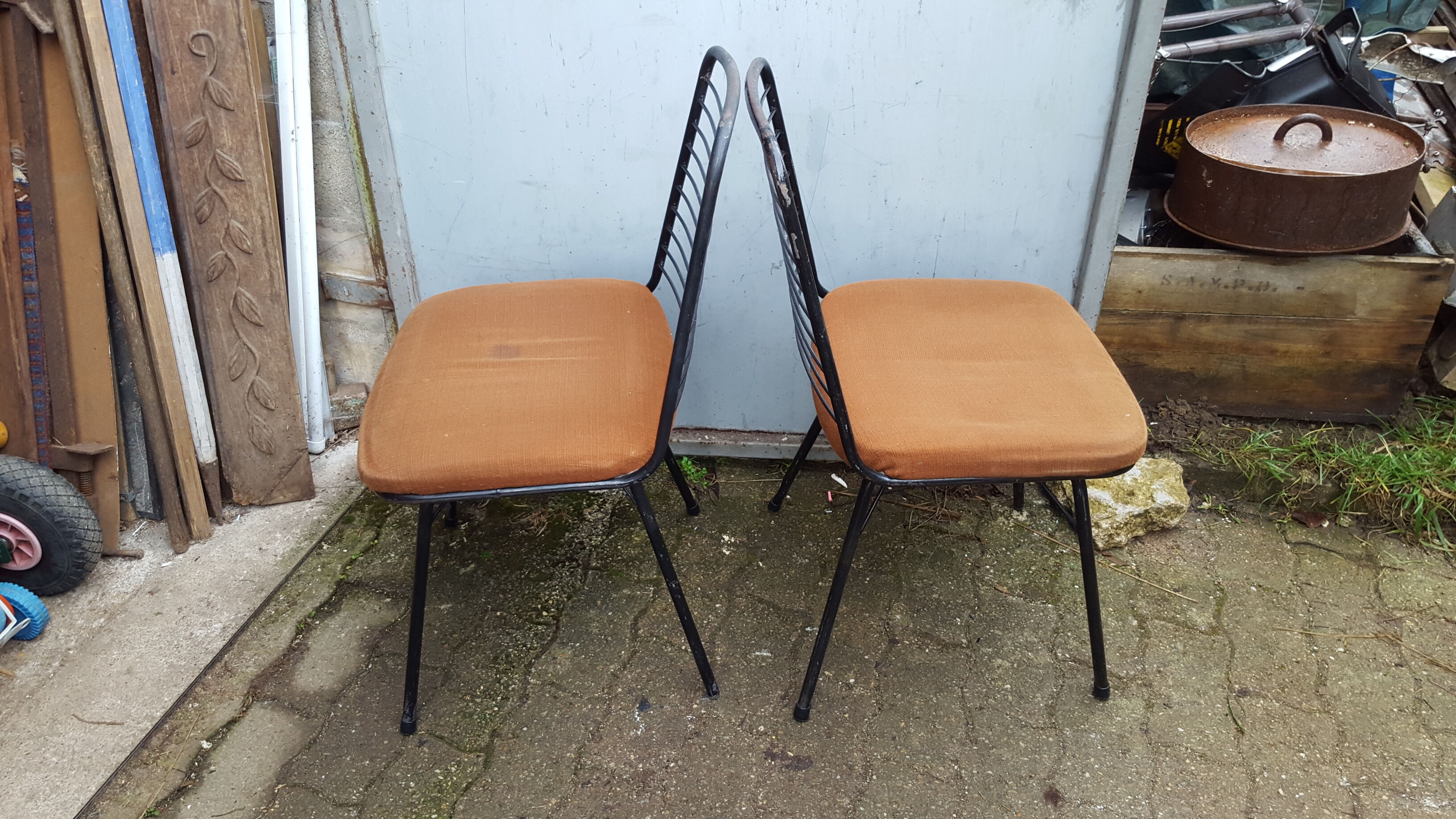 Pair of Jean-Louis Bonnant chairs, "My Uncle" Jacques Tati