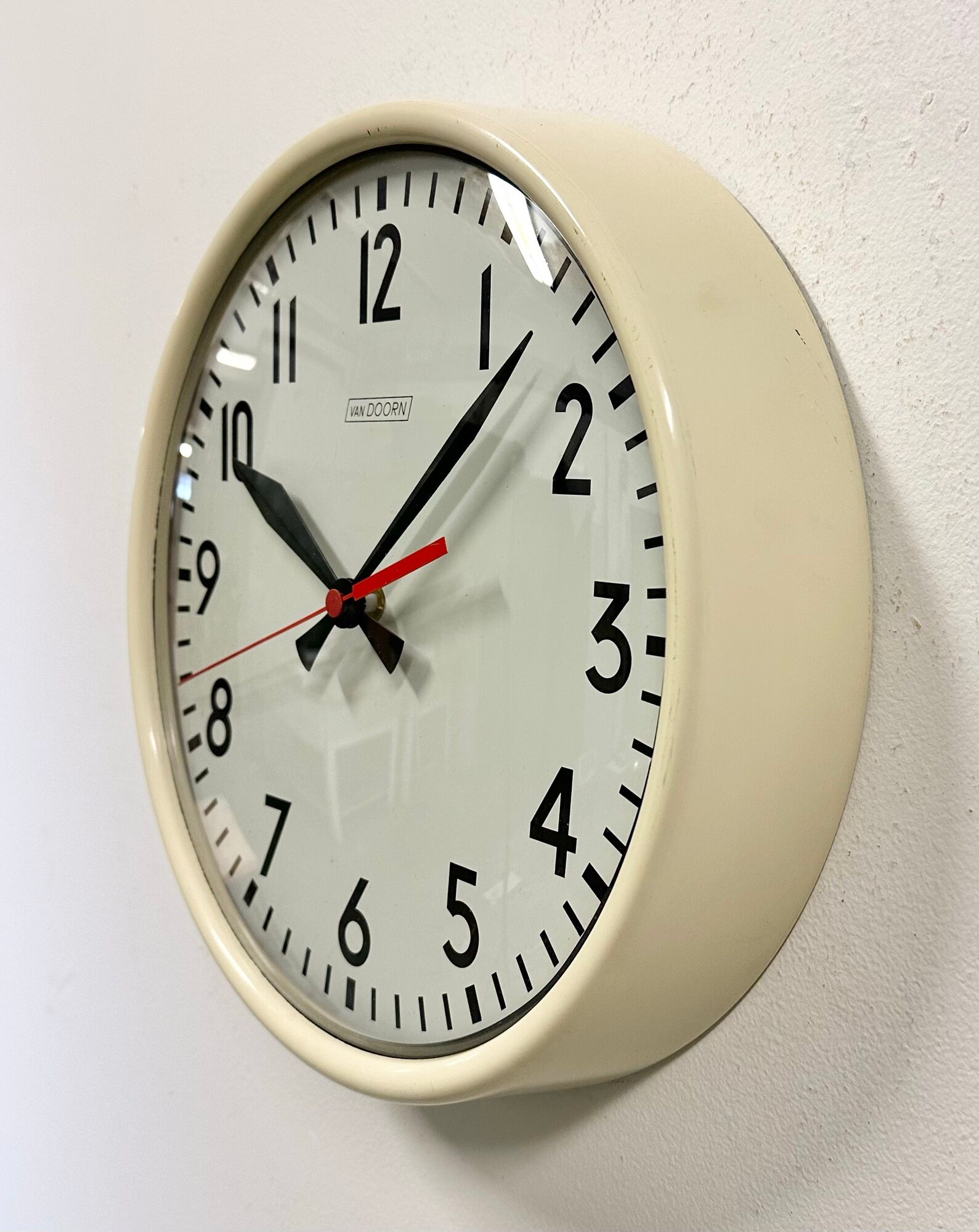 Vintage Beige School Wall Clock from Van Doorn, 1960s