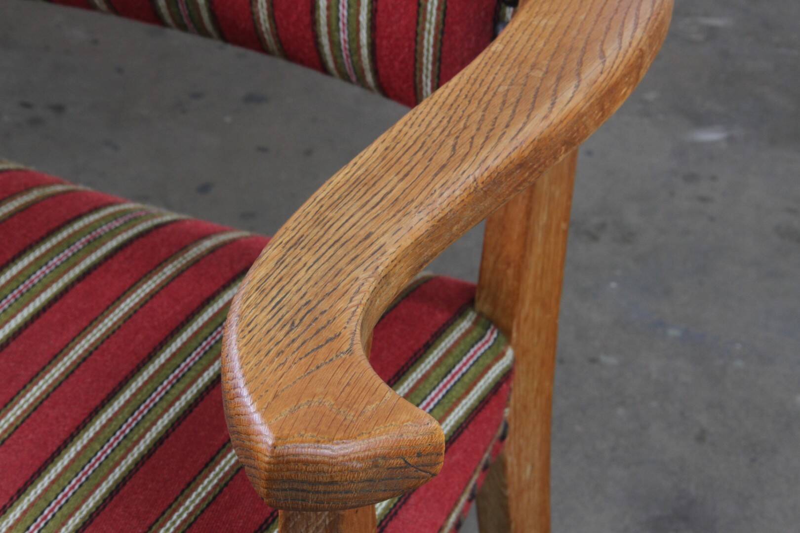 Vintage Danish Brutalist Oak Armchair in the style of Henning Kjærnulf, 1960s