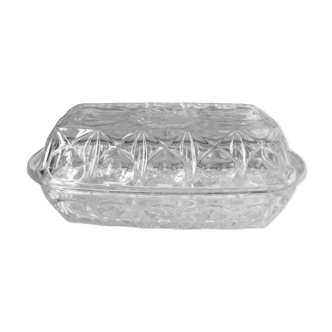 Butter dish from Reims in transparent glass