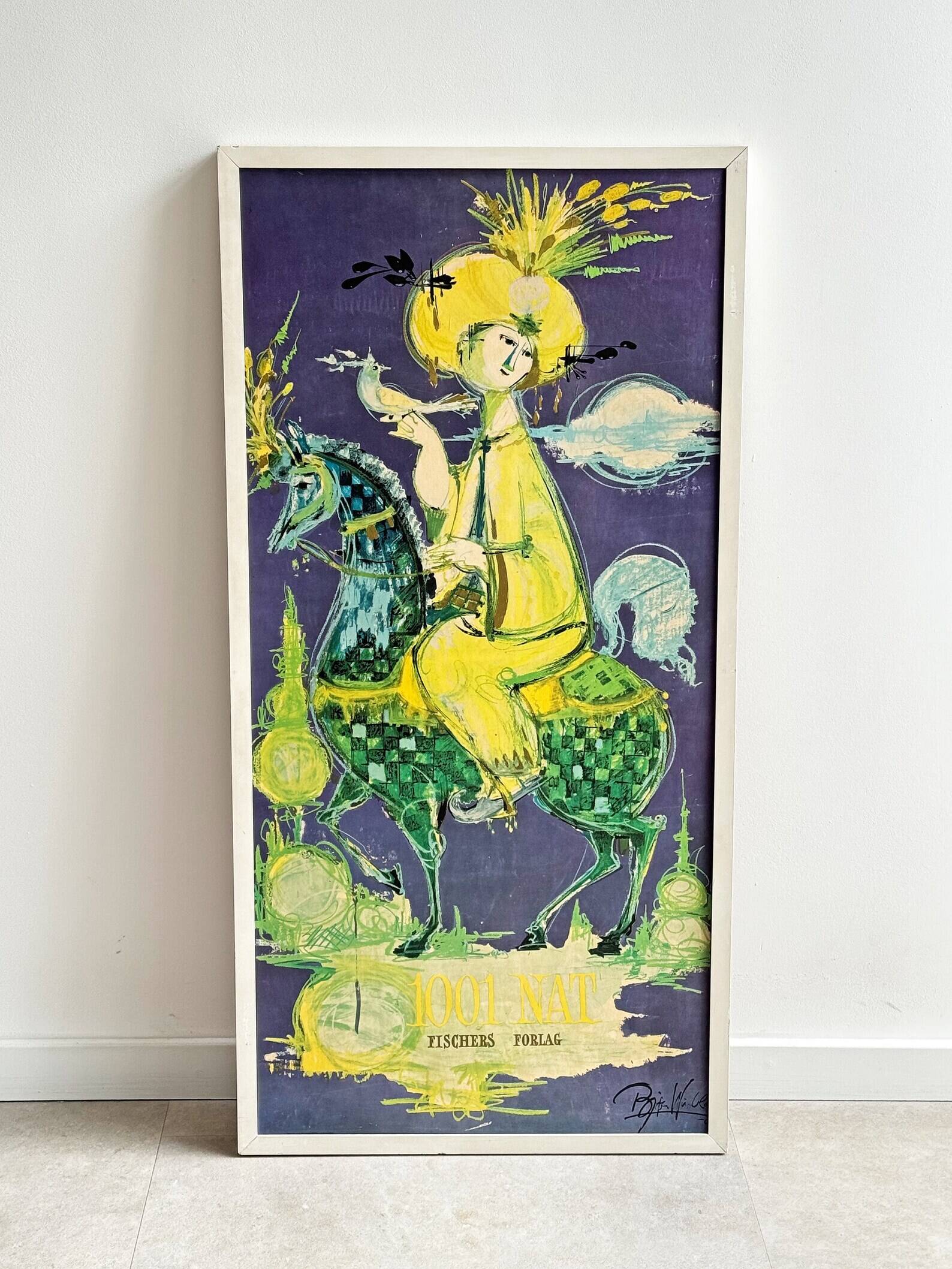 Vintage Björn Wiinblad "One Thousand and One Nights" Art print wall decoration "Tusen och en Natt"