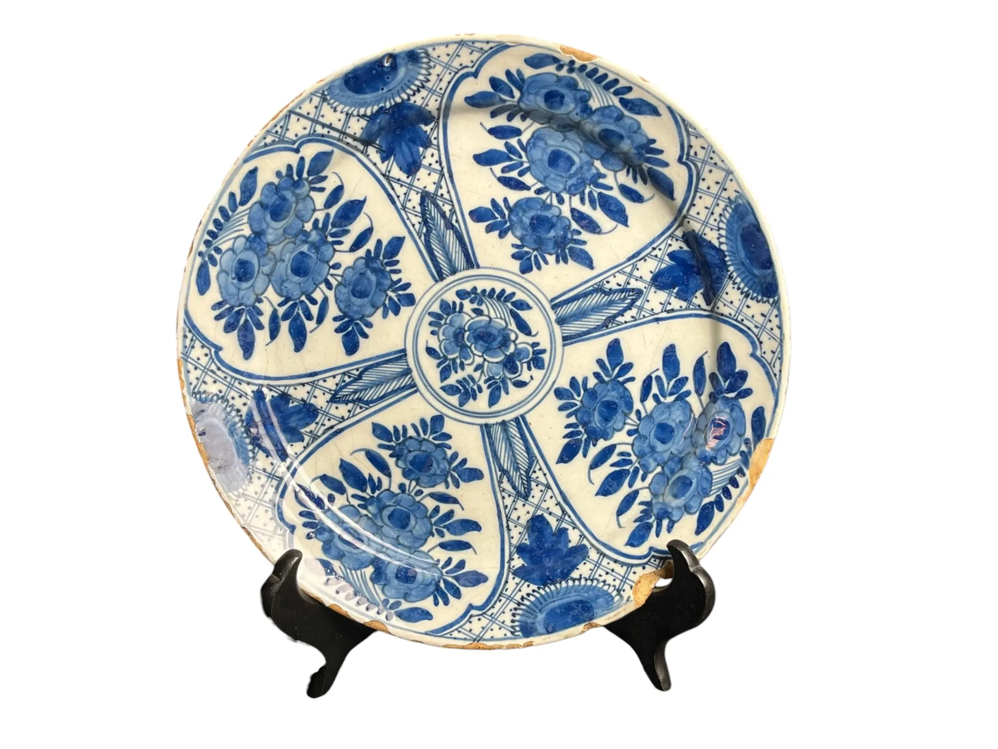 Delft, faience plate decorated in Kraak style, De Grieksche A manufacture, 18th century.